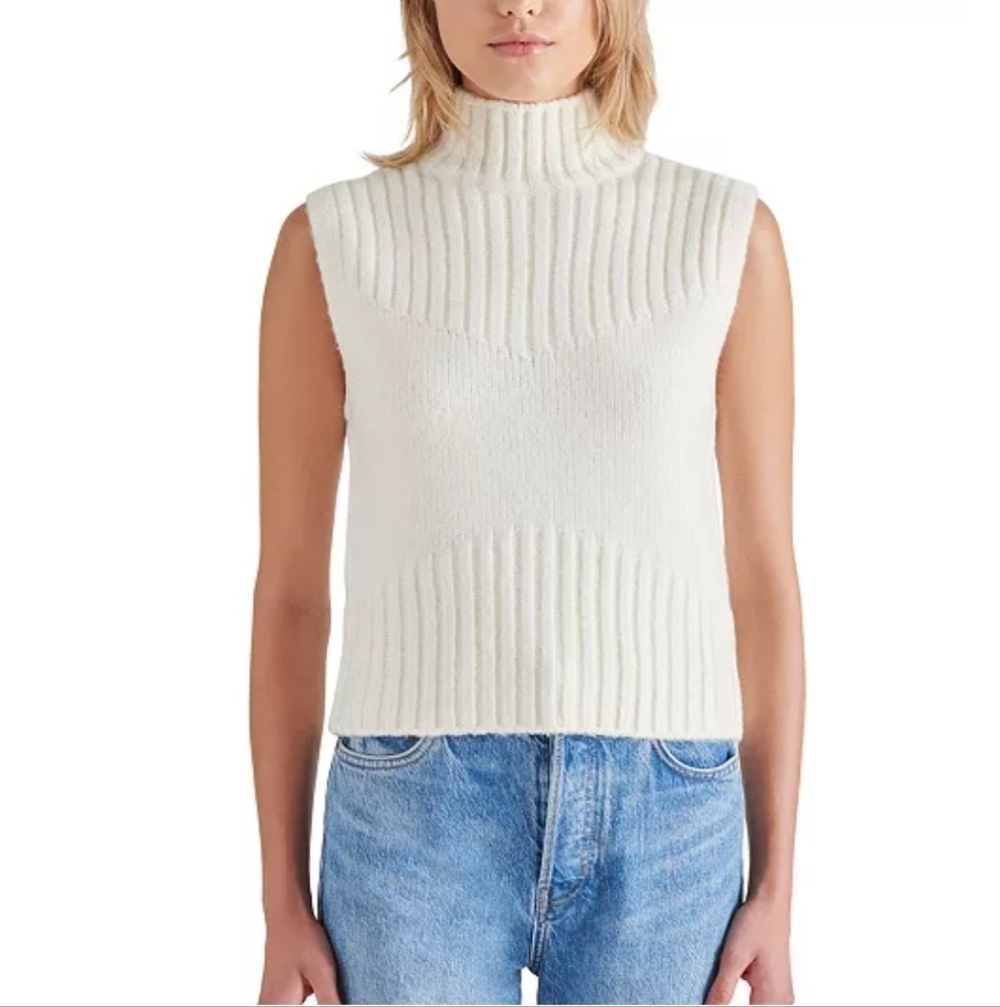 Steve Madden Women's Serin Mock-Neck Sleeveless Sweater Size Medium NWT
